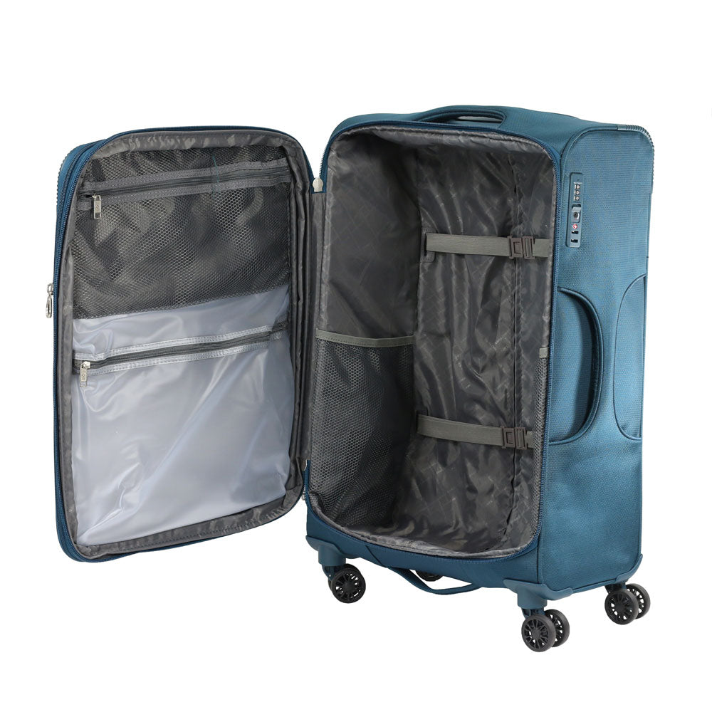 Maleta Suave DAKAR 2.0 SPINNER 28 EXP Grande PETROL BLUE