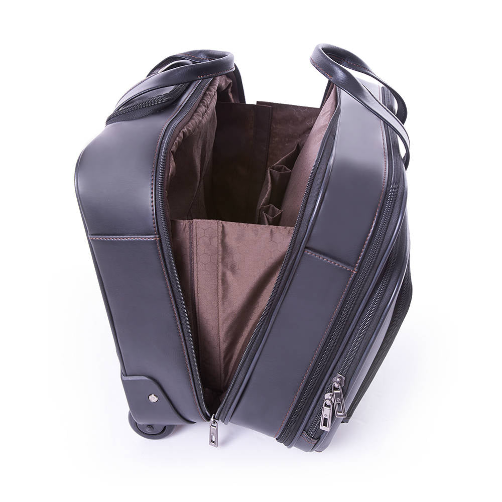 Maleta Suave Savio Leather Iv Rolling Tote Cabina Negro