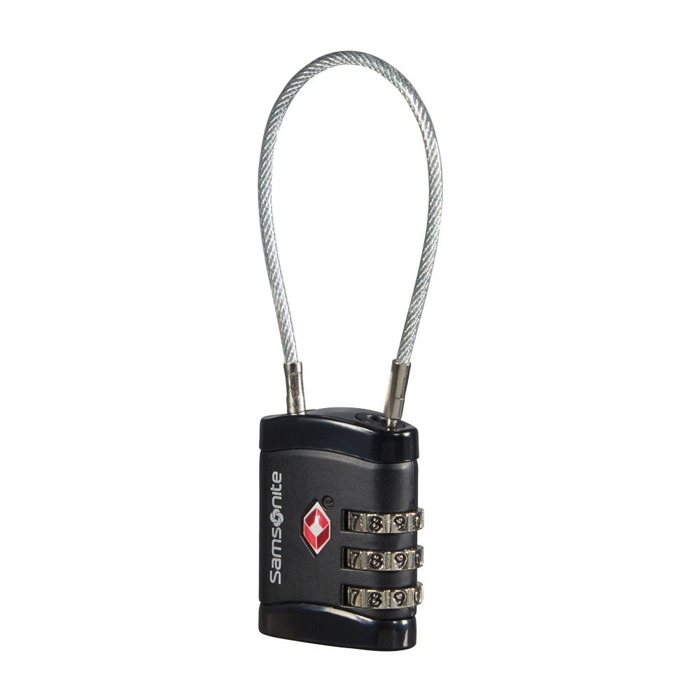 Candado Global Travel Accessories Cablelock 3 Dial Tsa Black