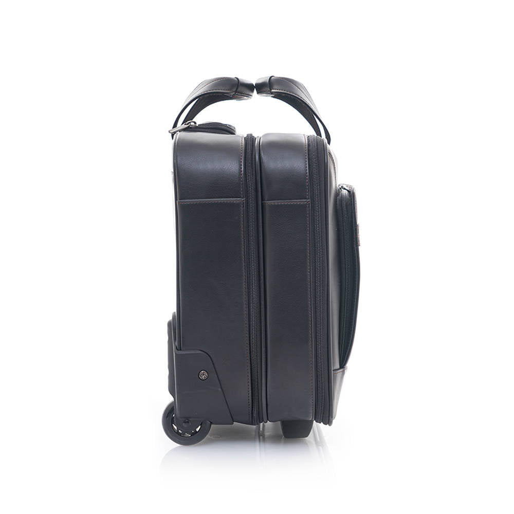 Maleta Suave Savio Leather Iv Rolling Tote Cabina Negro