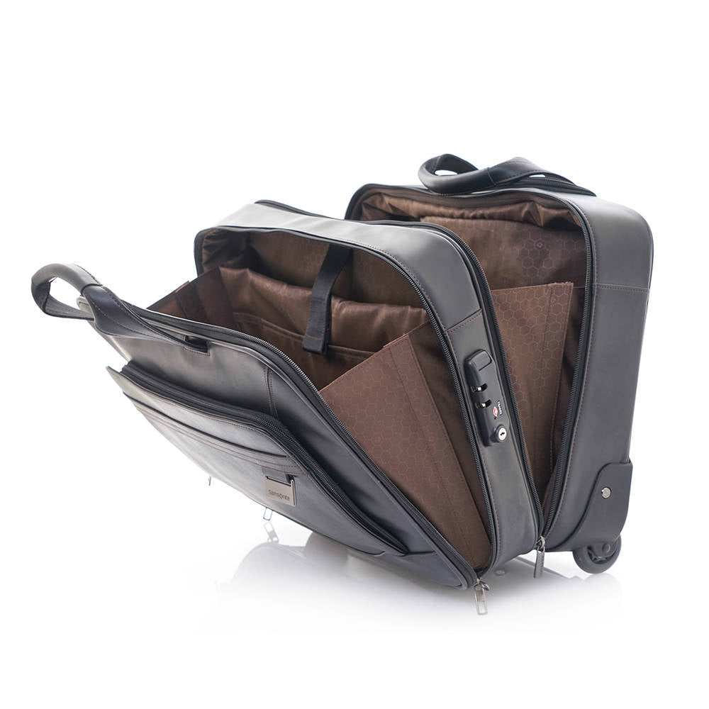 Maleta Suave Savio Leather Iv Rolling Tote Cabina Negro