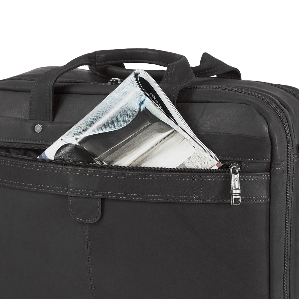 Maletín Scs Leather Business Vachetta Negro 23,3 Lts
