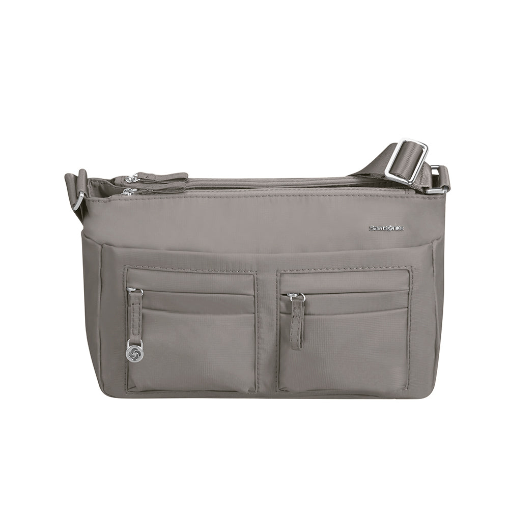 Bolsa Move 2.0 Horizontal Shoulder Bag + Flap Taupe