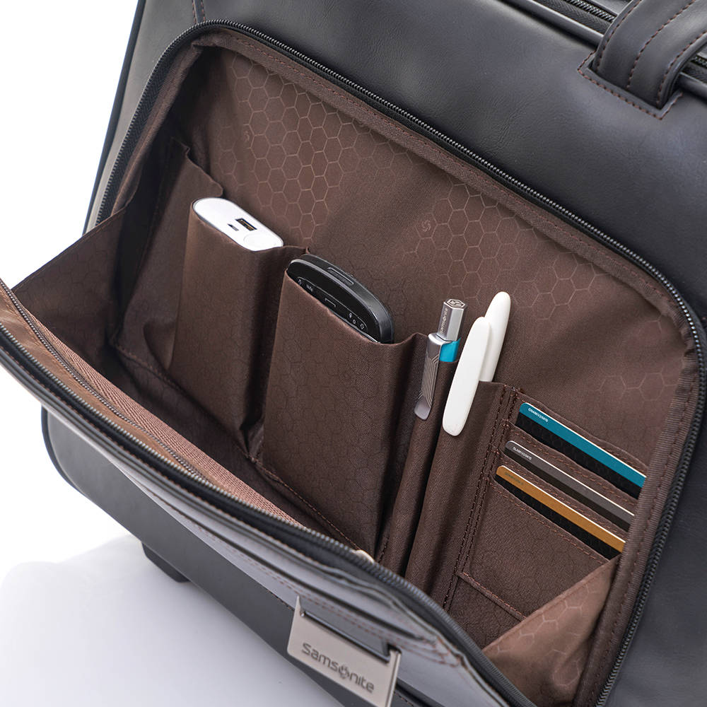 Maleta Suave Savio Leather Iv Rolling Tote Cabina Negro