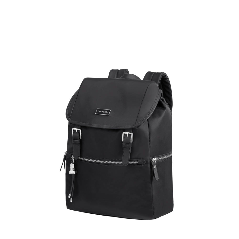 Mochila KARISSA BIZ Backpack 14.1 + Flap W/USB Mediana Black