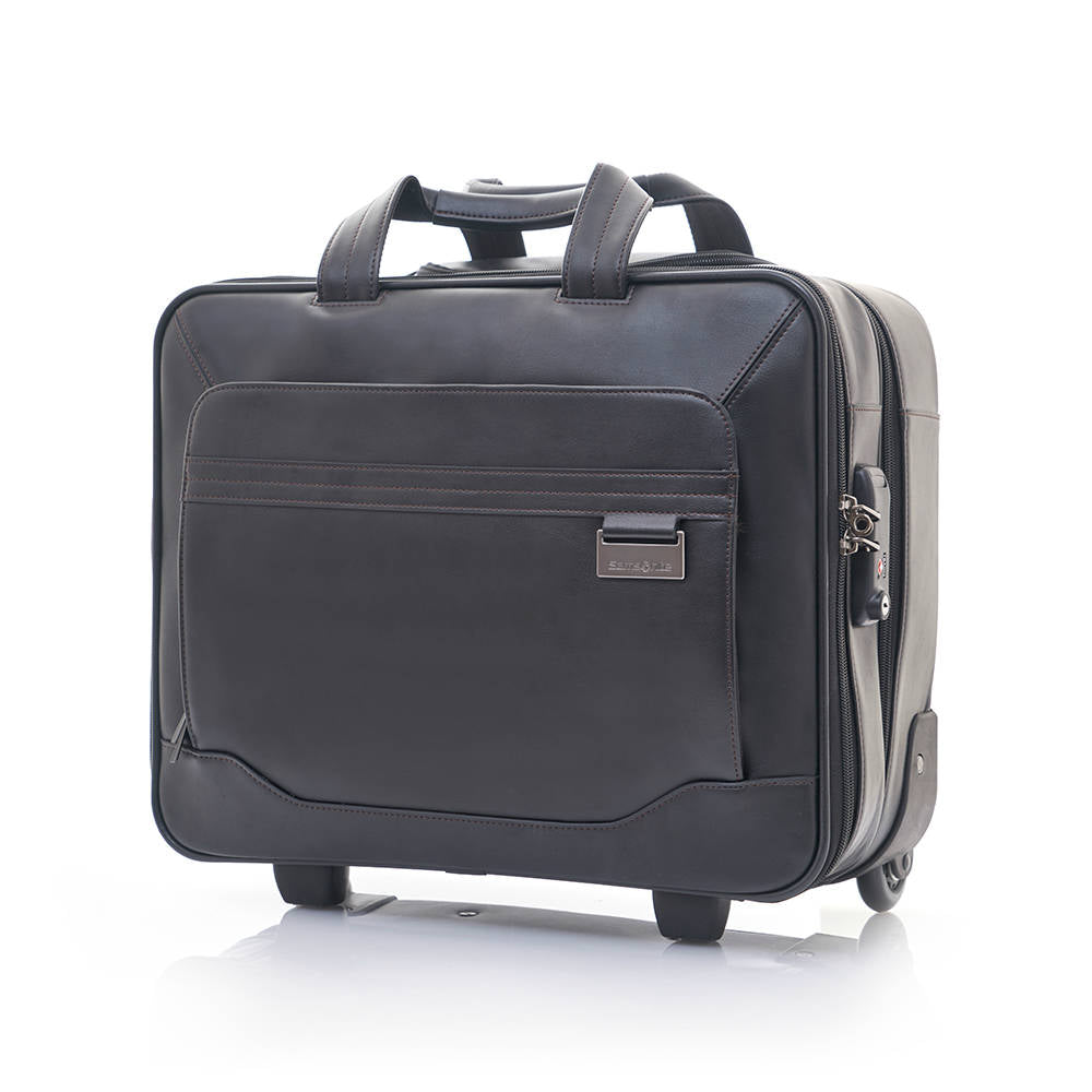 Maleta Suave Savio Leather Iv Rolling Tote Cabina Negro