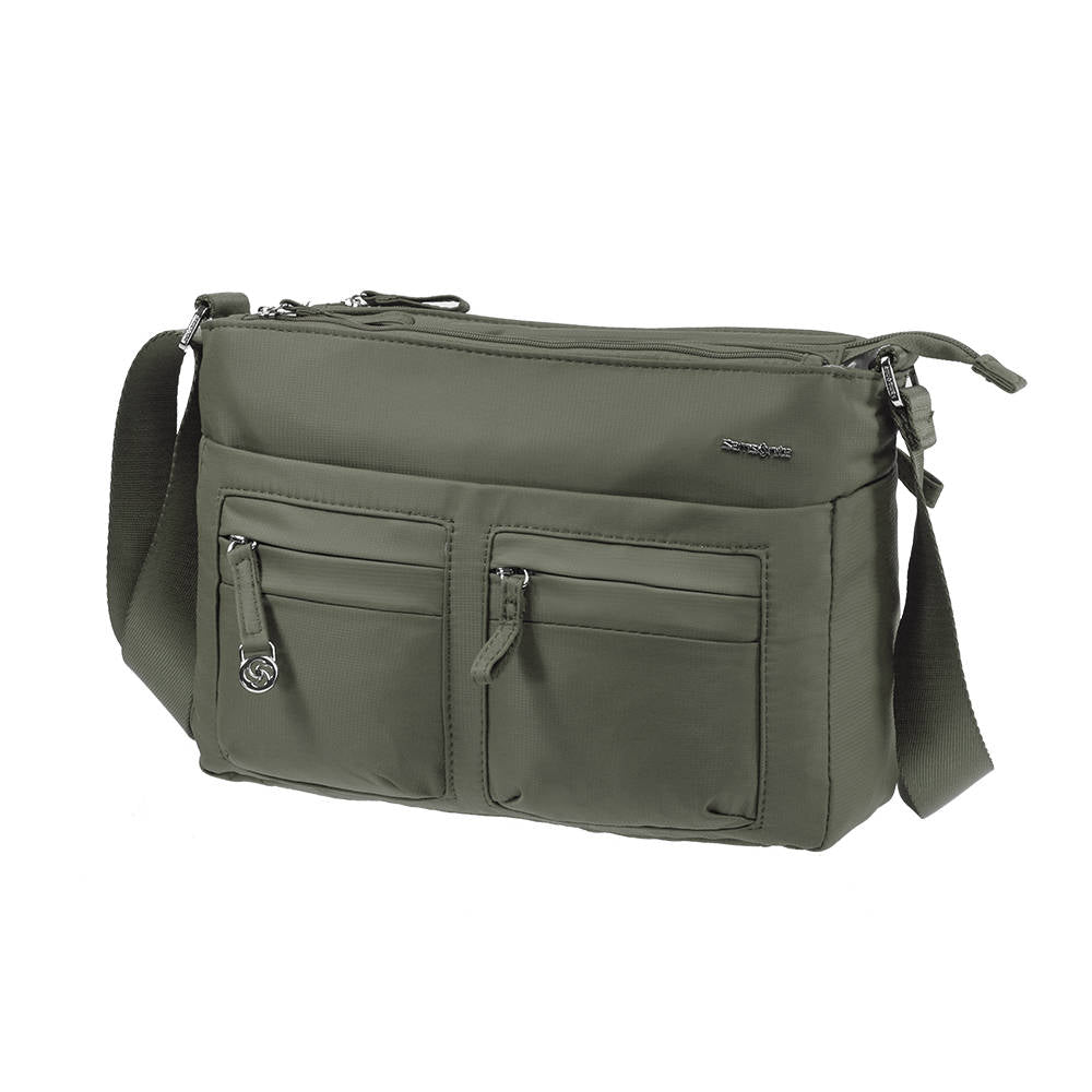 Cartera Move It Horizontal Shoulder Bag + Flap Verde Plata