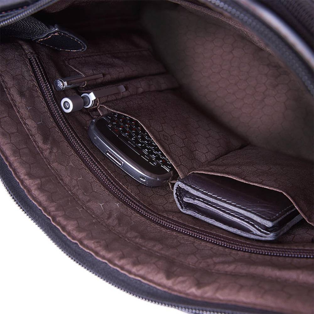 Bolso Savio Leather Iii Porta Documentos Negro