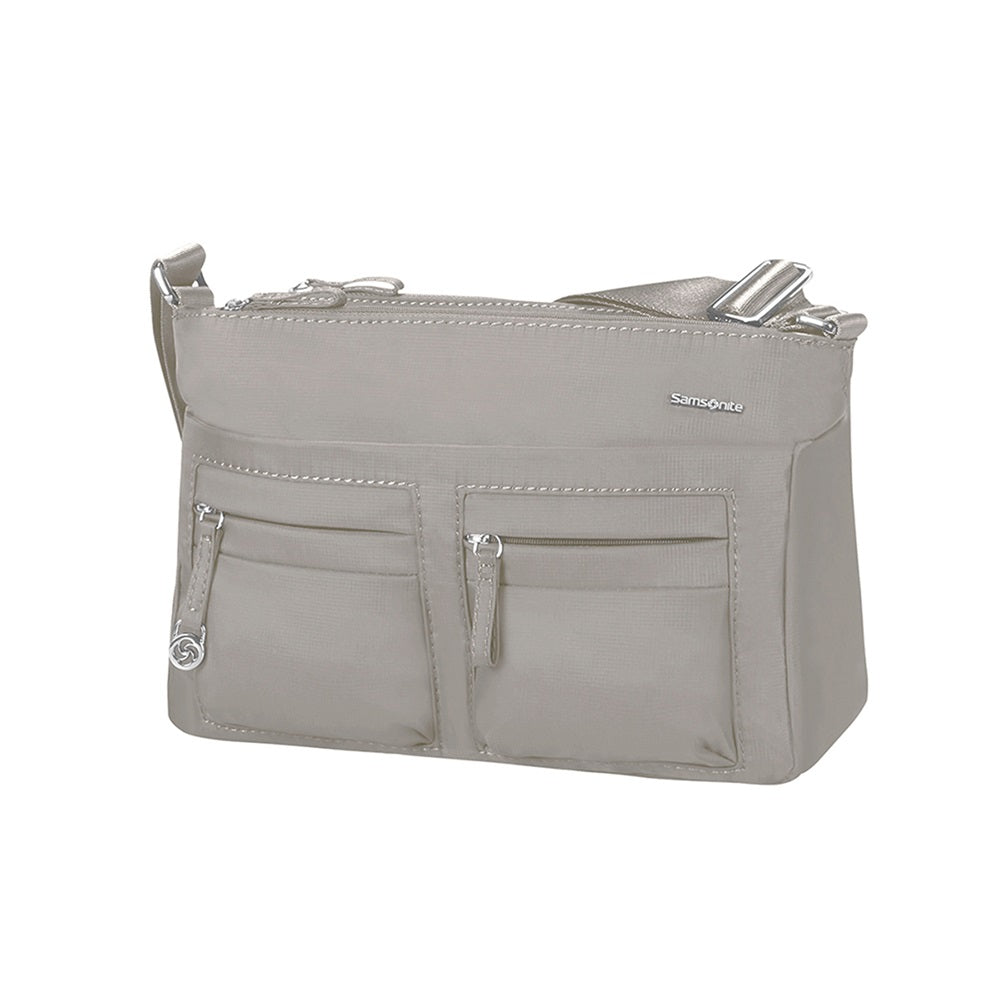 Bolsa Move 2.0 Horizontal Shoulder Bag + Flap Mediana LIGHT GREY