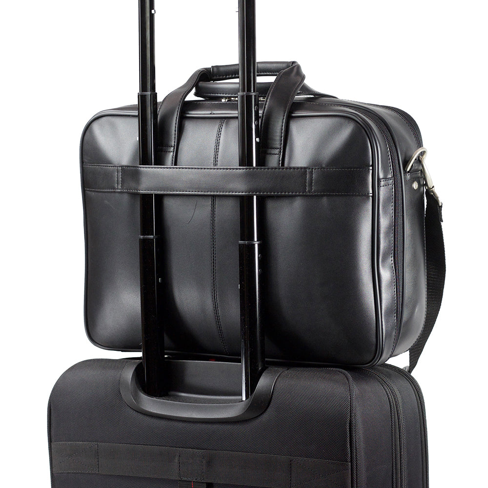  Maletín Scs Leather Business Slim Briefcase Negro 