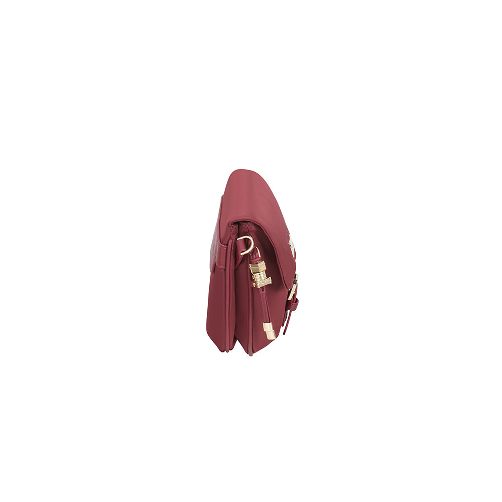 Cartera Karissa Round Messenger S Dark Bordeaux 6 Lts