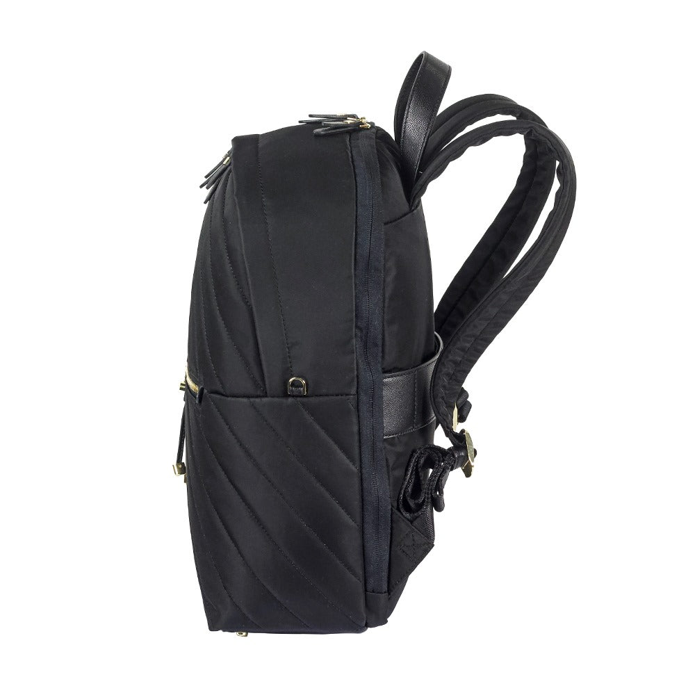 Mochila Karissa Biz Round Backpack 14.1" Qlt Black Quilted