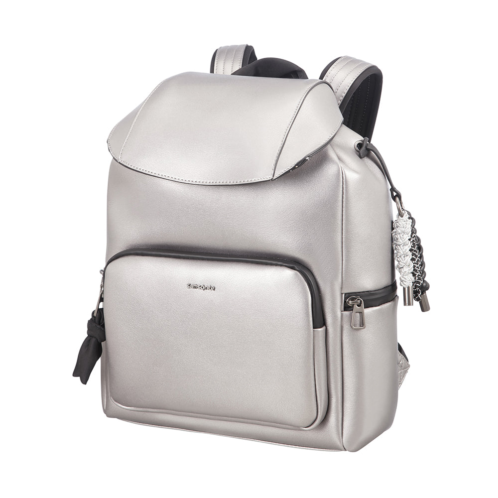  Mochila Ladies Handbags She's Back Backpack + Flap Mediana Silver 
