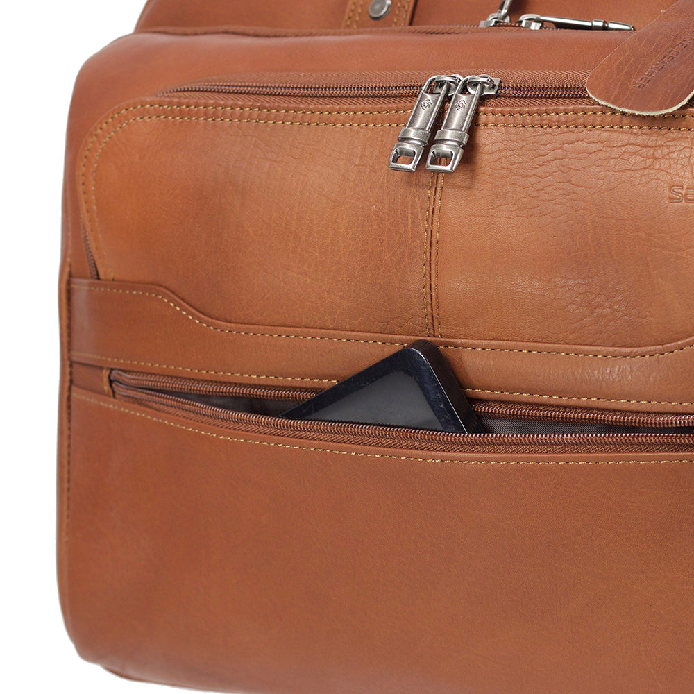 Maletín Scs Leather Business Vachetta Café 23,3 Lts