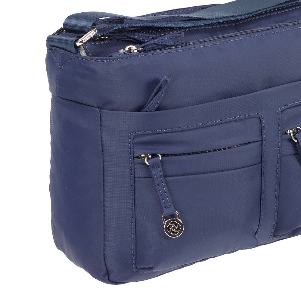Cartera Move It Horizontal Shoulder Bag + Flap Azul Oscuro