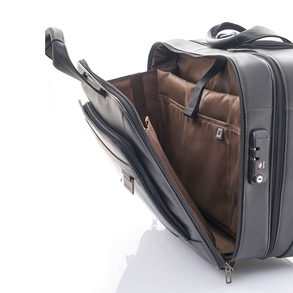  Maleta Suave Savio Leather Iv Rolling Tote Cabina Negro 