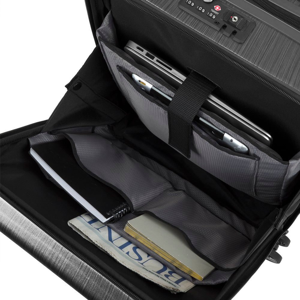 Maleta Evoa Front Pocket Brushed Black Cabina 33 Lts