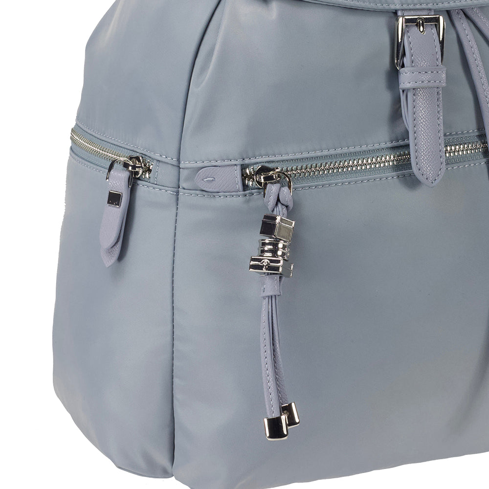 Mochila Fashion City Backpack 3 Pockets Caramelo Azul