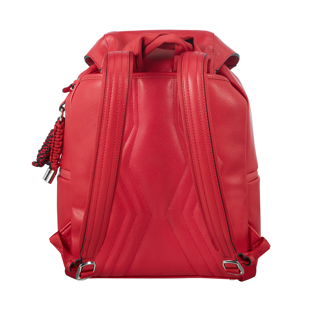  Mochila She's Back Backpack + Flap Mediana Dark Red 