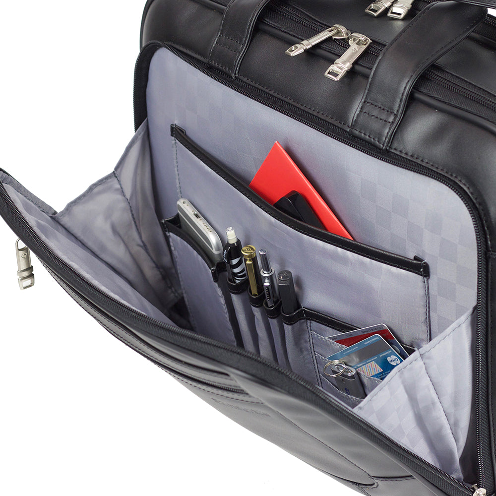 Maletín Scs Leather Business Slim Briefcase Negro 