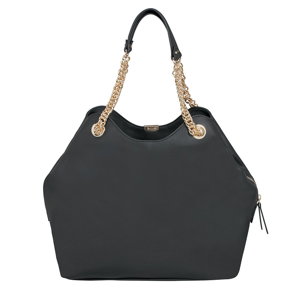Cartera Satiny 2.0 Hobo Bag 3 Comp Black Grande 4,9 Lts