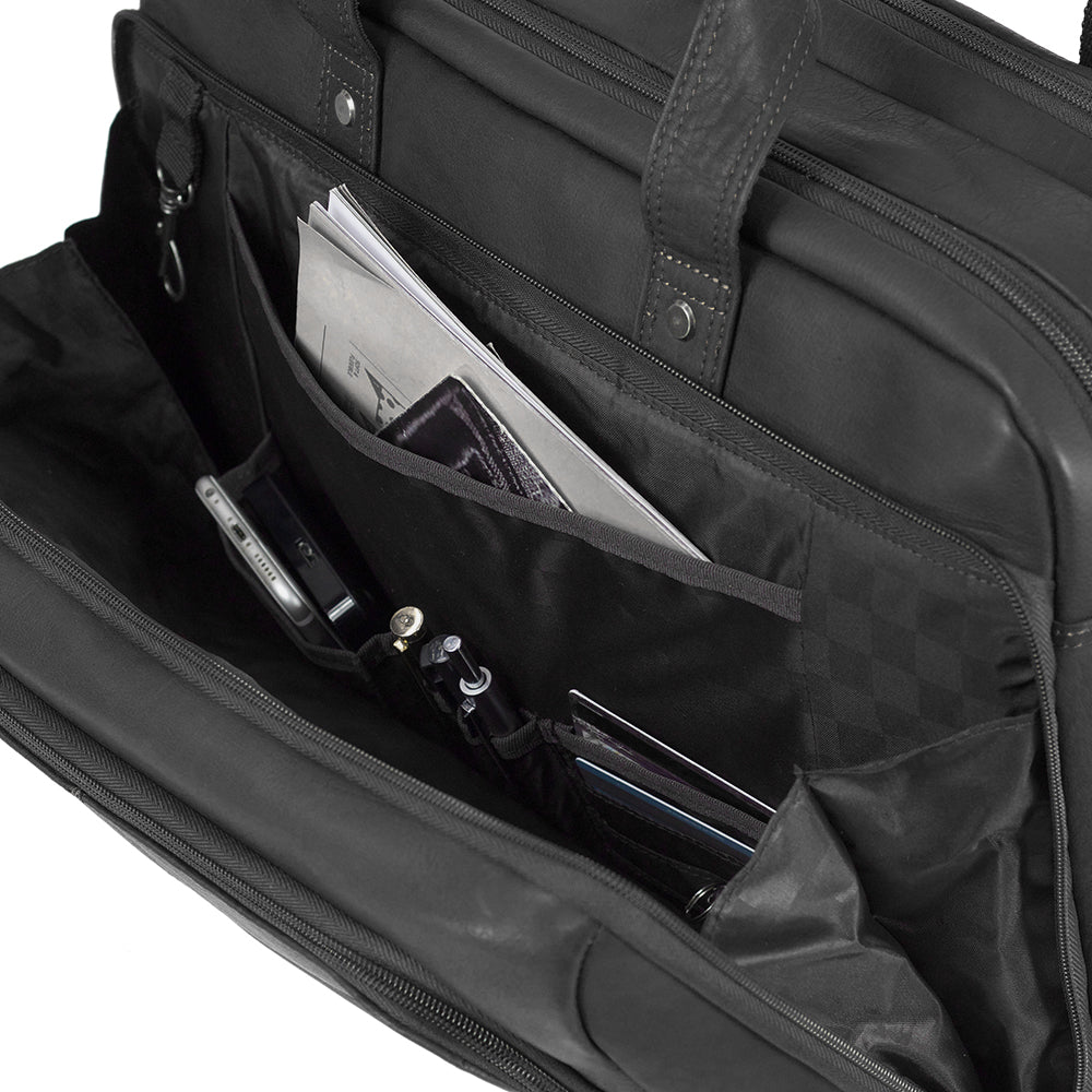 Maletín Scs Leather Business Vachetta Negro 23,3 Lts