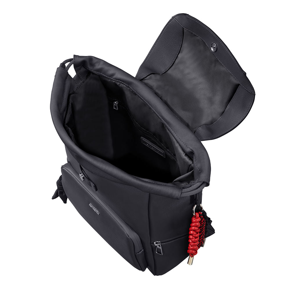  Mochila She's Back Backpack + Flap Mediana Black 