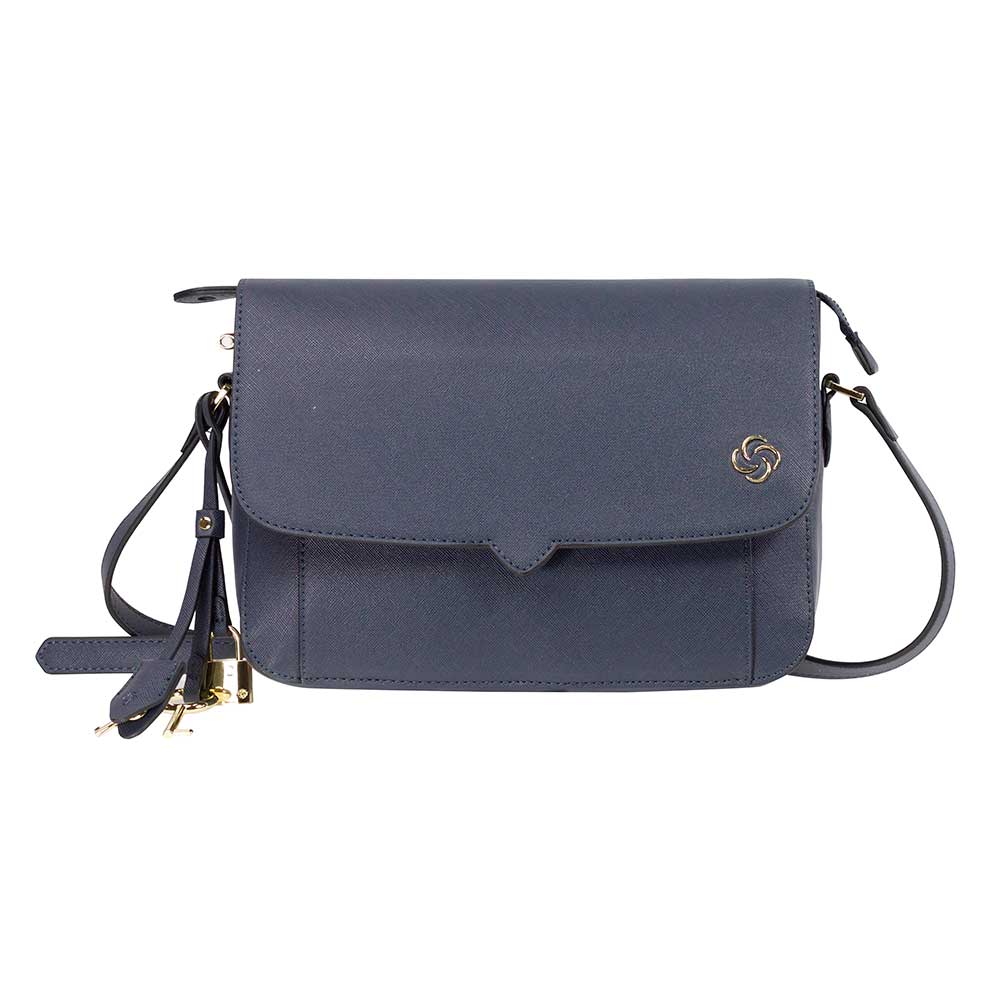 Cartera Miss Chic Shoulder Bag W / Flap Mezclilla Gris